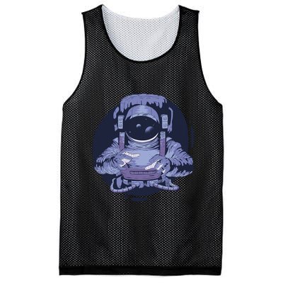 Astronaut Floating In Space Mesh Reversible Basketball Jersey Tank