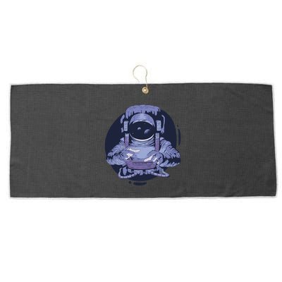 Astronaut Floating In Space Large Microfiber Waffle Golf Towel