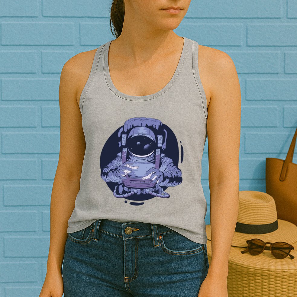 Astronaut Floating In Space Womens Tank Top