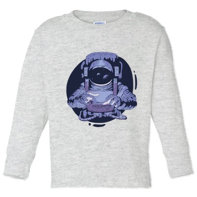 Astronaut Floating In Space Toddler Long Sleeve Shirt