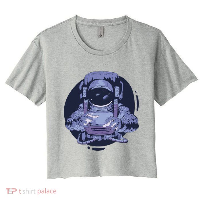 Astronaut Floating In Space Crop Top