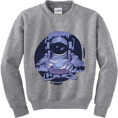 Astronaut Floating In Space Kids Sweatshirt