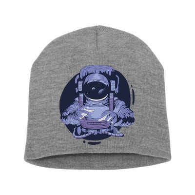 Astronaut Floating In Space Short Acrylic Beanie