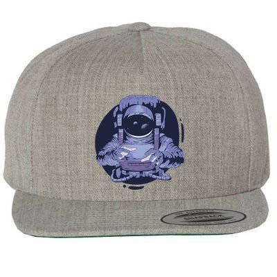 Astronaut Floating In Space Wool Snapback Cap