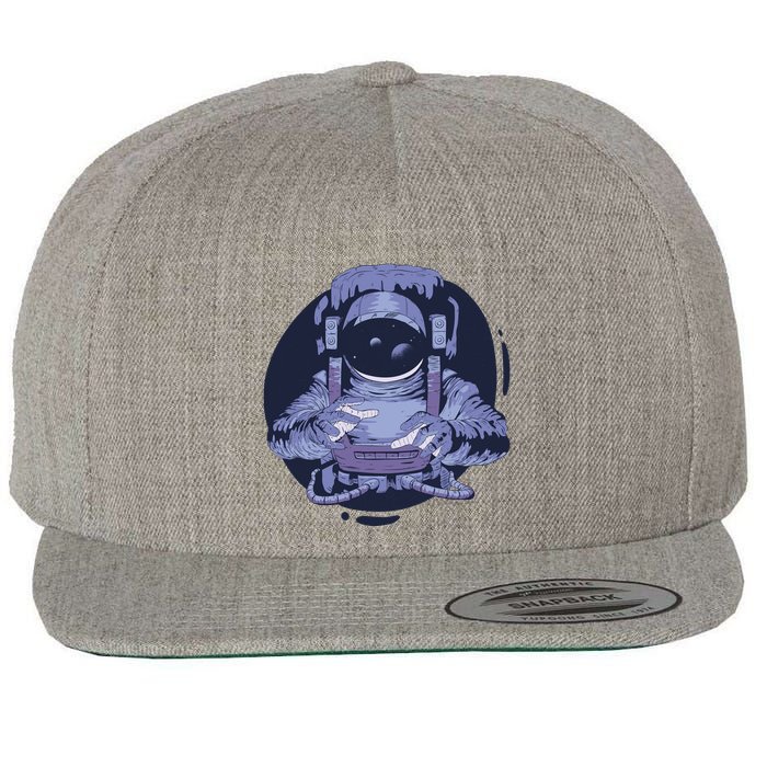 Astronaut Floating In Space Wool Snapback Cap