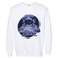 Astronaut Floating In Space Garment-Dyed Sweatshirt