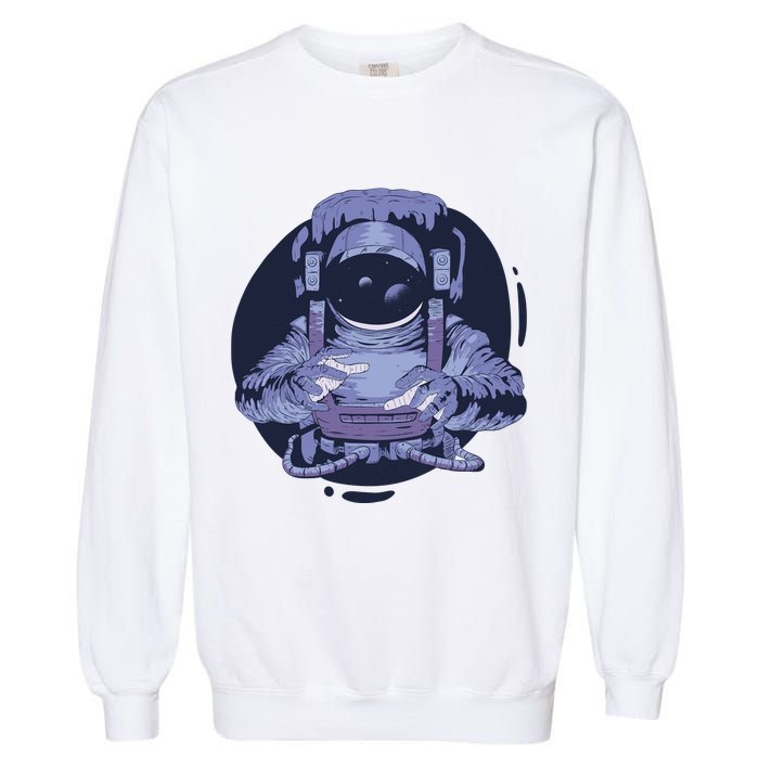 Astronaut Floating In Space Garment-Dyed Sweatshirt