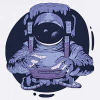 Astronaut Floating In Space Garment-Dyed Sweatshirt
