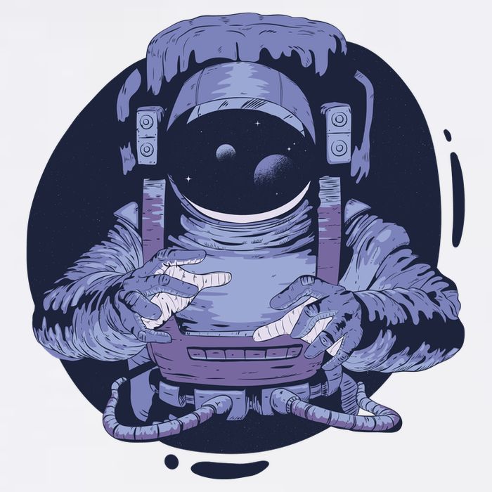 Astronaut Floating In Space Garment-Dyed Sweatshirt