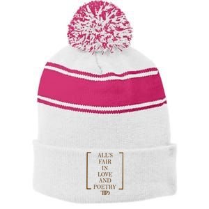 AllS Fair In Love And Poetry 2 Side Ttpd Stripe Pom Pom Beanie