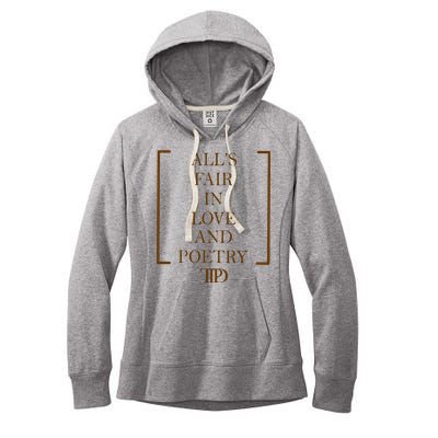 AllS Fair In Love And Poetry 2 Side Ttpd Women's Fleece Hoodie