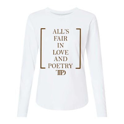 AllS Fair In Love And Poetry 2 Side Ttpd Womens Cotton Relaxed Long Sleeve T-Shirt