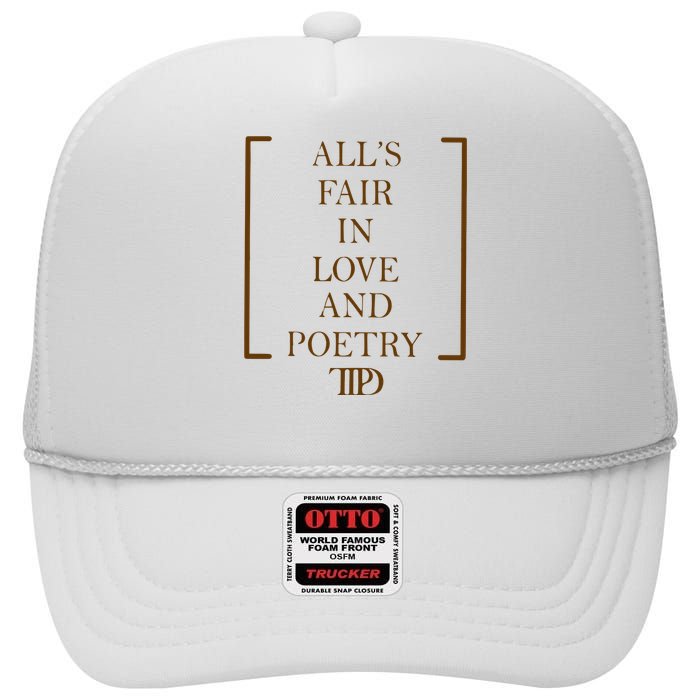 AllS Fair In Love And Poetry 2 Side Ttpd High Crown Mesh Back Trucker Hat