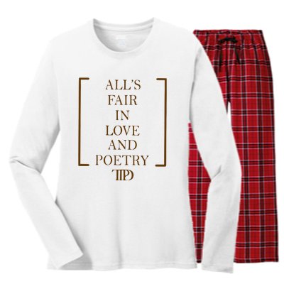 AllS Fair In Love And Poetry 2 Side Ttpd Women's Long Sleeve Flannel Pajama Set 