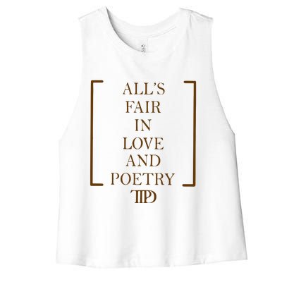 AllS Fair In Love And Poetry 2 Side Ttpd Women's Racerback Cropped Tank