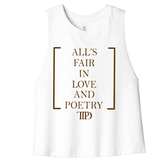 AllS Fair In Love And Poetry 2 Side Ttpd Women's Racerback Cropped Tank