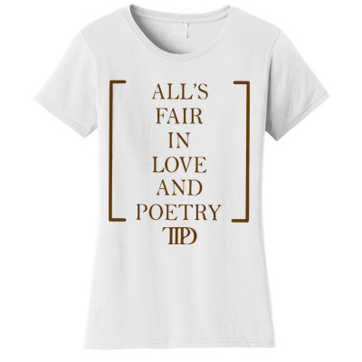 AllS Fair In Love And Poetry 2 Side Ttpd Women's T-Shirt