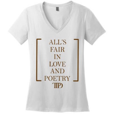 AllS Fair In Love And Poetry 2 Side Ttpd Women's V-Neck T-Shirt