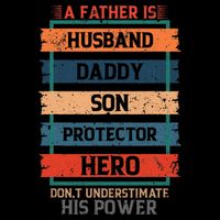 A Father Is Husband Daddy Son Protector Hero Fathers Day Cooling Performance Crew T-Shirt
