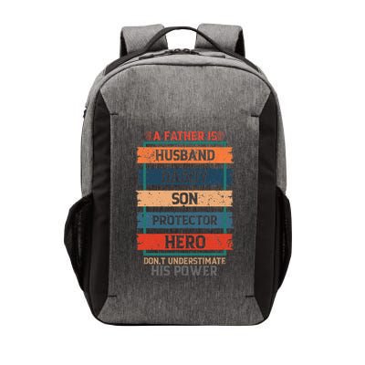 A Father Is Husband Daddy Son Protector Hero Fathers Day Vector Backpack