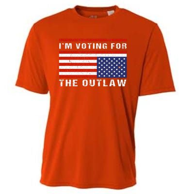 American Flag IM Voting For The Outlaw Trump 2024 Cooling Performance Crew T-Shirt