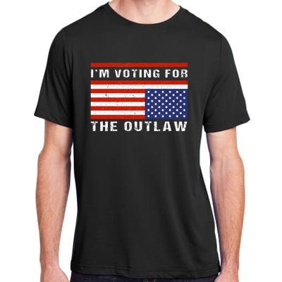 American Flag IM Voting For The Outlaw Trump 2024 Adult ChromaSoft Performance T-Shirt