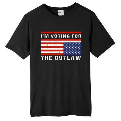 American Flag IM Voting For The Outlaw Trump 2024 Tall Fusion ChromaSoft Performance T-Shirt