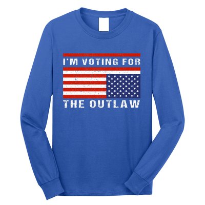 American Flag IM Voting For The Outlaw Trump 2024 Long Sleeve Shirt