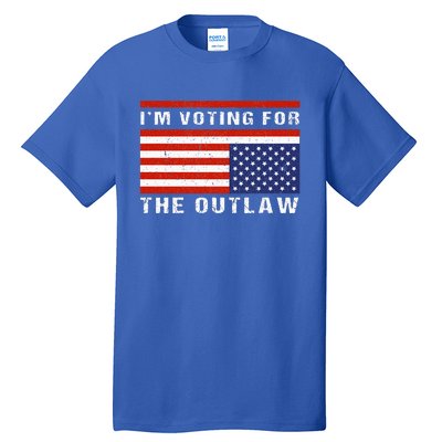 American Flag IM Voting For The Outlaw Trump 2024 Tall T-Shirt