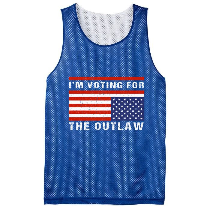 American Flag IM Voting For The Outlaw Trump 2024 Mesh Reversible Basketball Jersey Tank