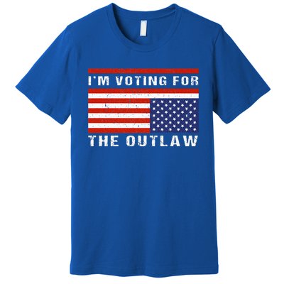 American Flag IM Voting For The Outlaw Trump 2024 Premium T-Shirt