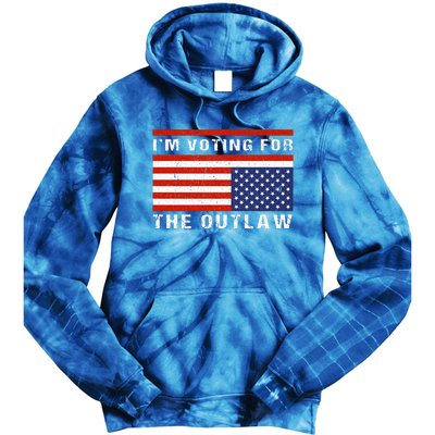 American Flag IM Voting For The Outlaw Trump 2024 Tie Dye Hoodie