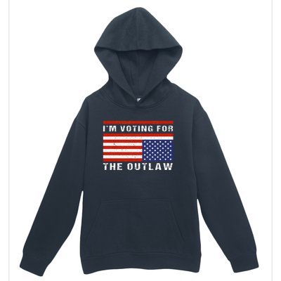 American Flag IM Voting For The Outlaw Trump 2024 Urban Pullover Hoodie