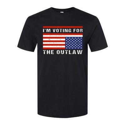 American Flag IM Voting For The Outlaw Trump 2024 Softstyle CVC T-Shirt