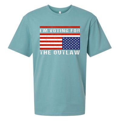 American Flag IM Voting For The Outlaw Trump 2024 Sueded Cloud Jersey T-Shirt