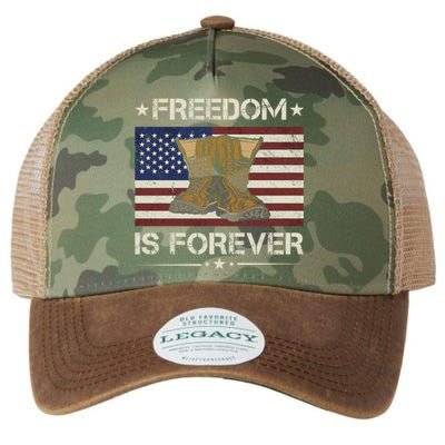 America Freedom Is Forever Army Veteran Gift Legacy Tie Dye Trucker Hat