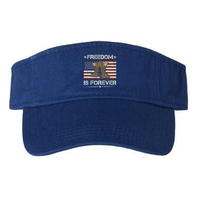 America Freedom Is Forever Army Veteran Gift Valucap Bio-Washed Visor