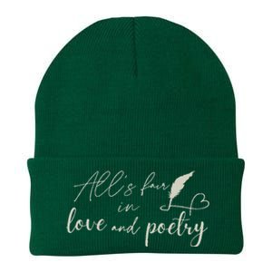 Alls Fair In Love & Poetry Valentines Day Knit Cap Winter Beanie