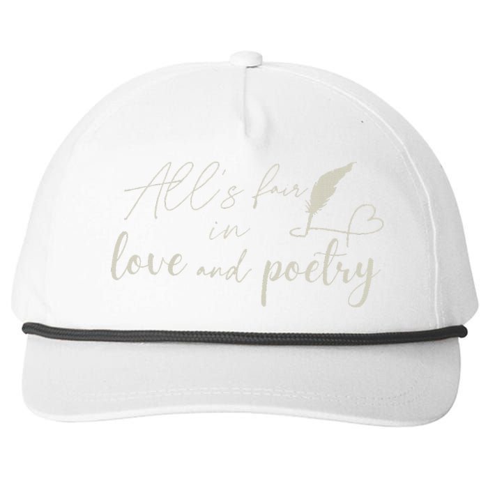 Alls Fair In Love & Poetry Valentines Day Snapback Five-Panel Rope Hat