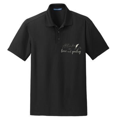 Alls Fair In Love & Poetry Valentines Day Dry Zone Grid Polo