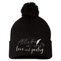 Alls Fair In Love & Poetry Valentines Day Pom Pom 12in Knit Beanie