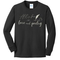 Alls Fair In Love & Poetry Valentines Day Kids Long Sleeve Shirt