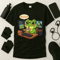 Anime Frog It Geek Otaku Coding Desk Boba Lover T-Shirt