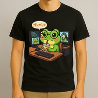Anime Frog It Geek Otaku Coding Desk Boba Lover T-Shirt