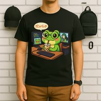 Anime Frog It Geek Otaku Coding Desk Boba Lover T-Shirt