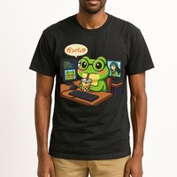 Anime Frog It Geek Otaku Coding Desk Boba Lover Tall T-Shirt