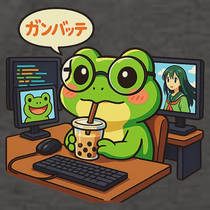 Anime Frog It Geek Otaku Coding Desk Boba Lover Vector Backpack