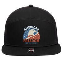 American Freedom Independence Day 7 Panel Mesh Trucker Snapback Hat