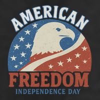 American Freedom Independence Day 7 Panel Mesh Trucker Snapback Hat