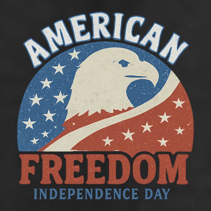 American Freedom Independence Day 7 Panel Mesh Trucker Snapback Hat
